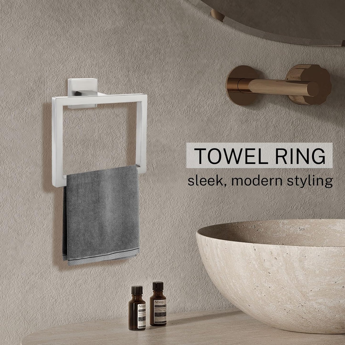 Brushed Nickel Towel Ring Towel Holder for Bathroom Bath Towel Hanger SUS304 Stainless Steel Bathroom Hardware Accessories Wall-Mounted