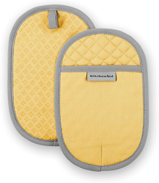KitchenAid Asteroid Pot Holder 2-Pack Set, Buttercup Yellow, 6.5"x10"
