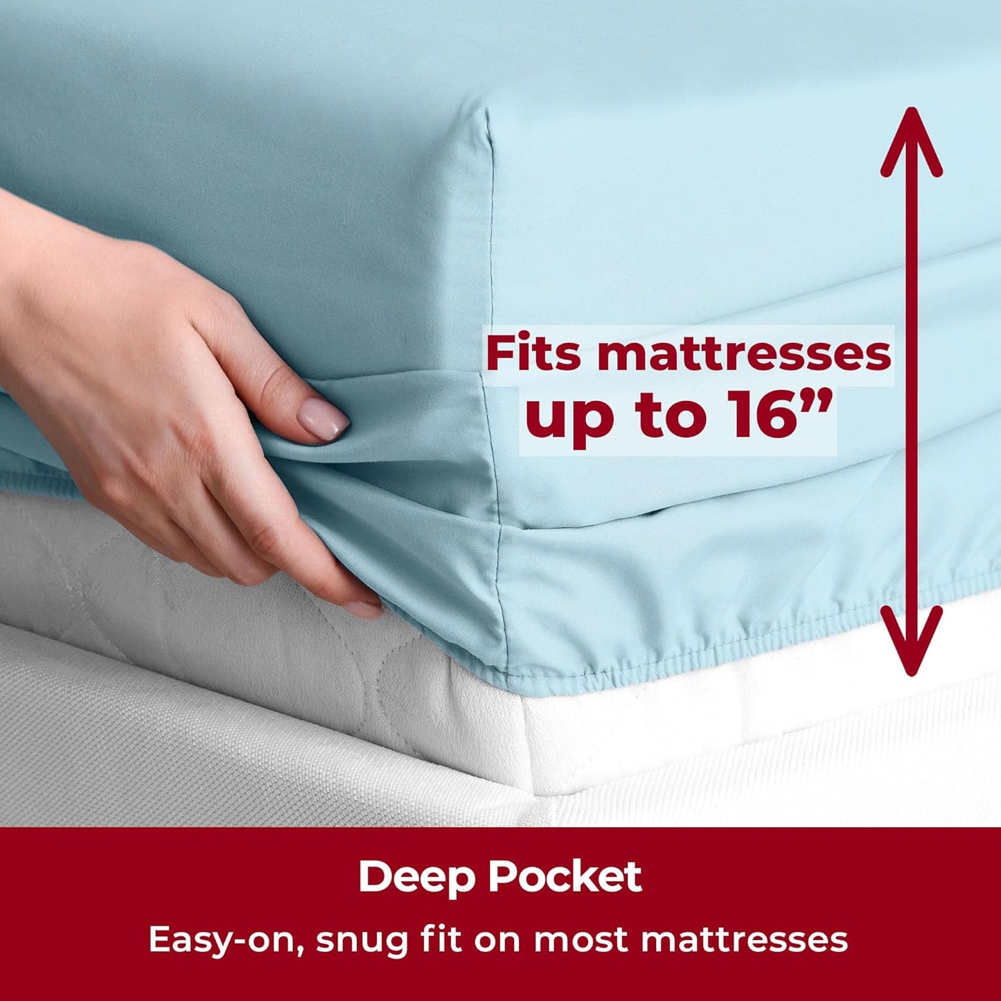 Mellanni Twin XL Sheets Set - 3 PC Iconic Collection Bedding - Hotel Luxury, Extra Soft, Cooling Bed Sheets - Wrinkle, Fade, Stain Resistant (Twin Extra Long, Aqua)