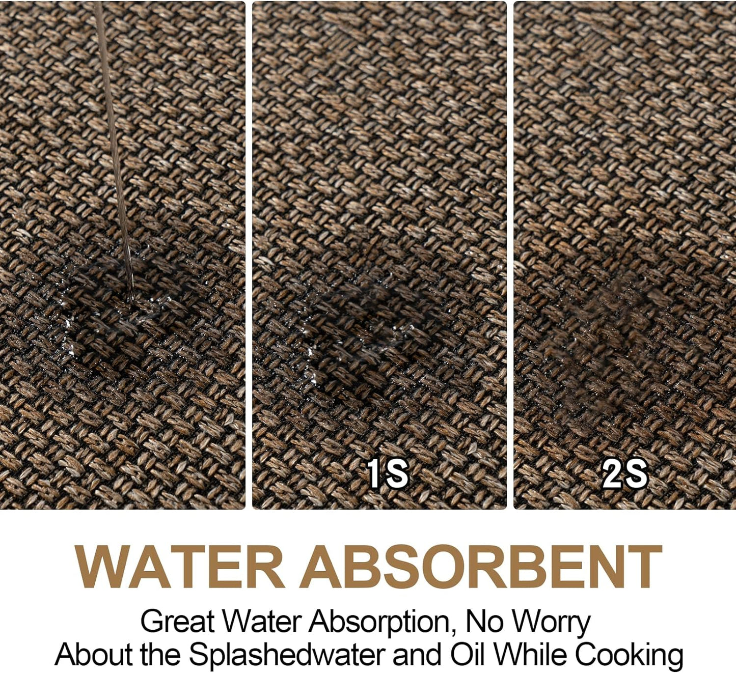 Kitchen Mat 1 PCS, Cushioned Non Slip Rugs for Kitchen Floor, Absorbent Runner Comfort Standing Mats Washable for Kitchen, Office, Home (Brown, 24"x36")