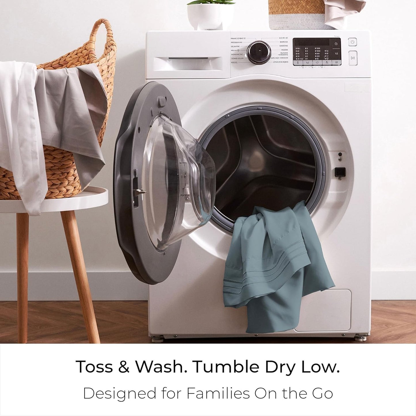 Mellanni Full Sheets Set - 4 PC Iconic Collection Bedding - Hotel Luxury, Extra Soft, Cooling Bed Sheets - Wrinkle, Fade, Stain Resistant (Full, Spa Blue)