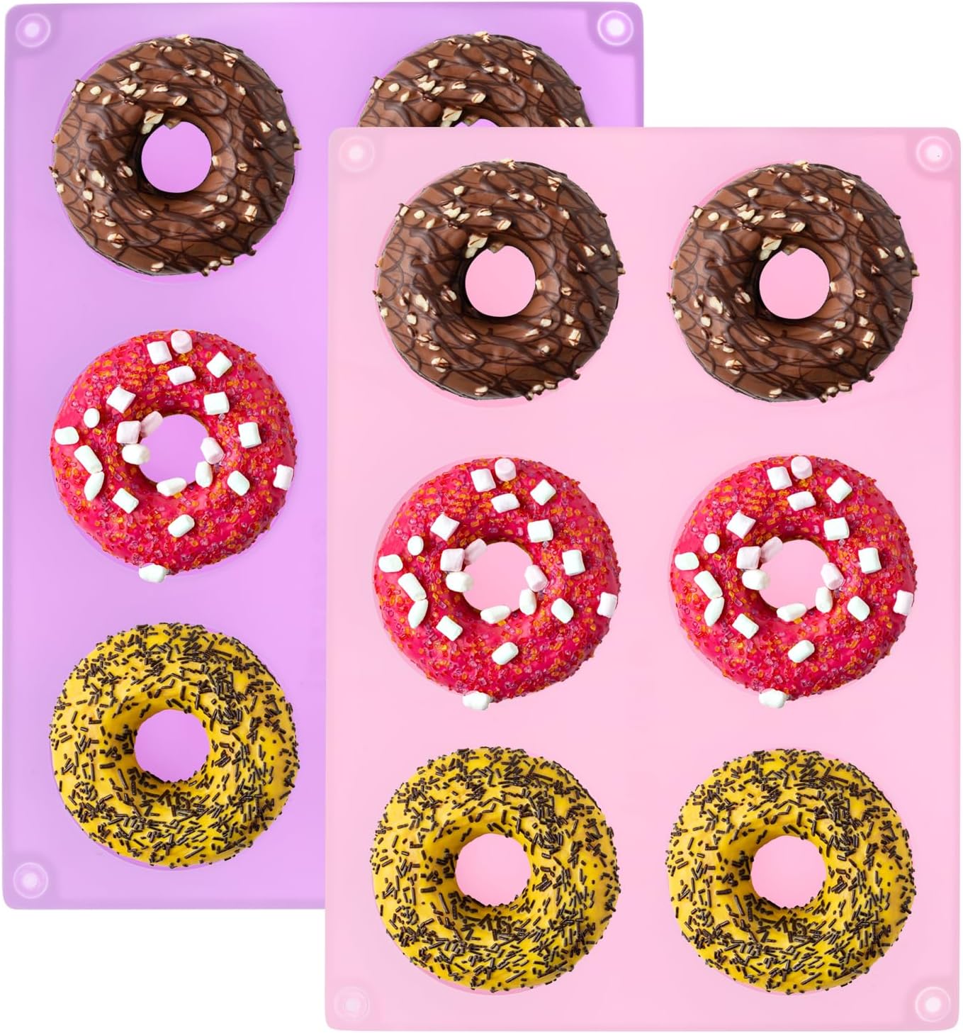 uxcell 2pcs Silicone Muffins Pan, 6 Cup Silicone Cupcake Pan Nonstick Baking Tray for Muffins, Cupcakes, Dishwasher Safe, Blue