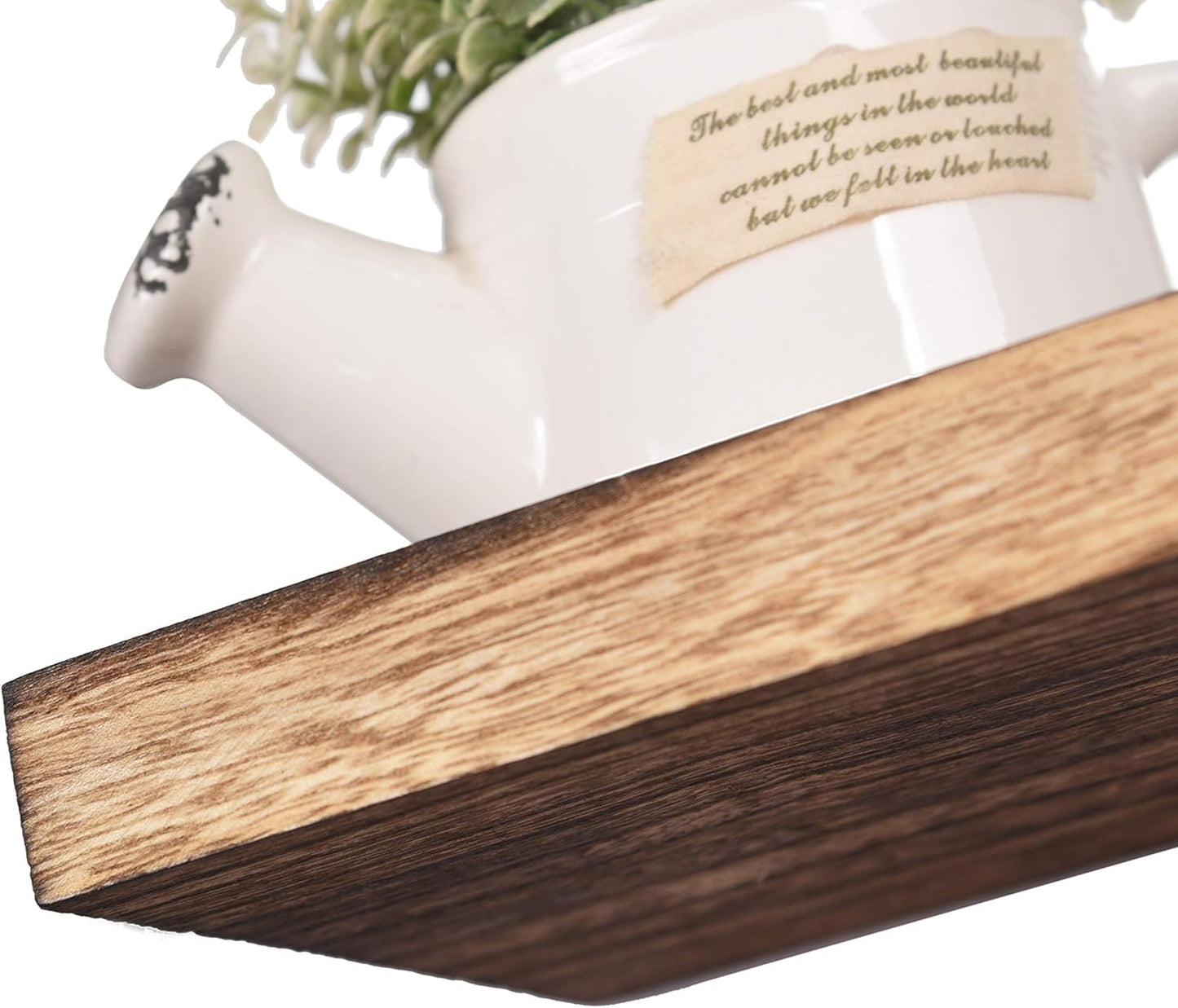 Wood Floating Shelves for Wall, Wooden Wall Shelves for Bedroom, Wall Mounted Shelves for Living Room, Set of 4 Light Brown 36 Inch