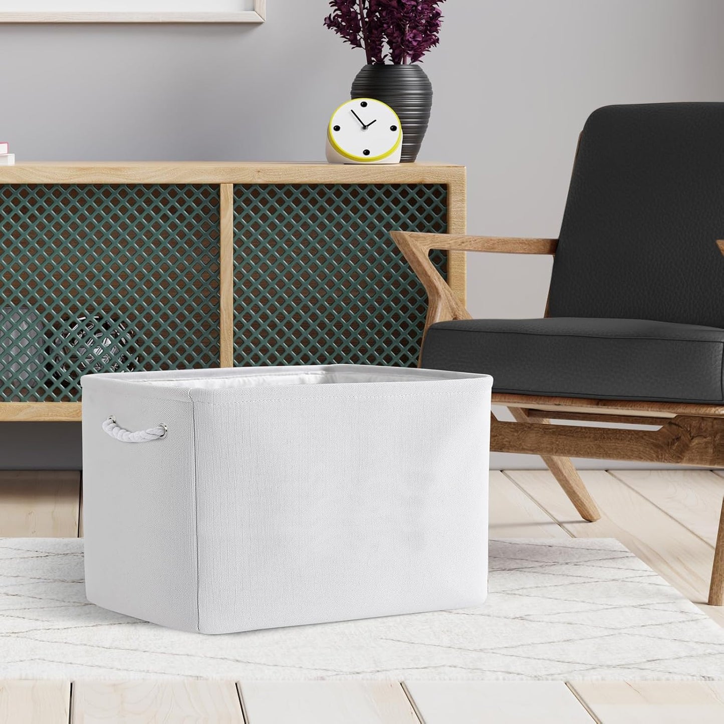 TheWarmHome Organization and Storage Basket for Shelves - Extra Jumbo 3 Pack 20.5x15.8x13.8 inch Cube Storage Bins for Toy Closet Box Home Organizer Gift (White)