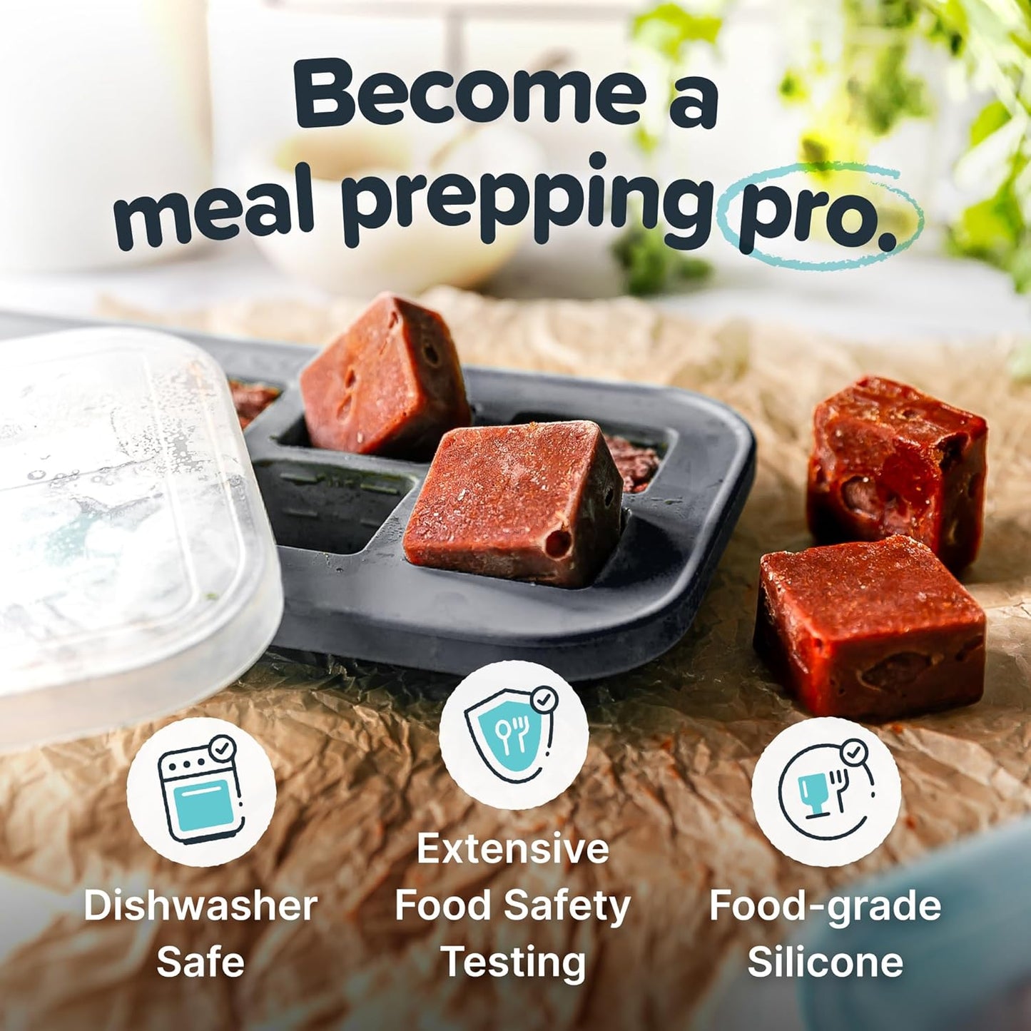 Souper Cubes 2 Tbsp. Silicone Freezer Molds - Perfect for Storing Garlic, Herbs, Ginger, Pesto, Tomato Paste, Lemon Juice, Purees and More - Silicone Baby Food Freezer Tray - Charcoal – 2-Pack