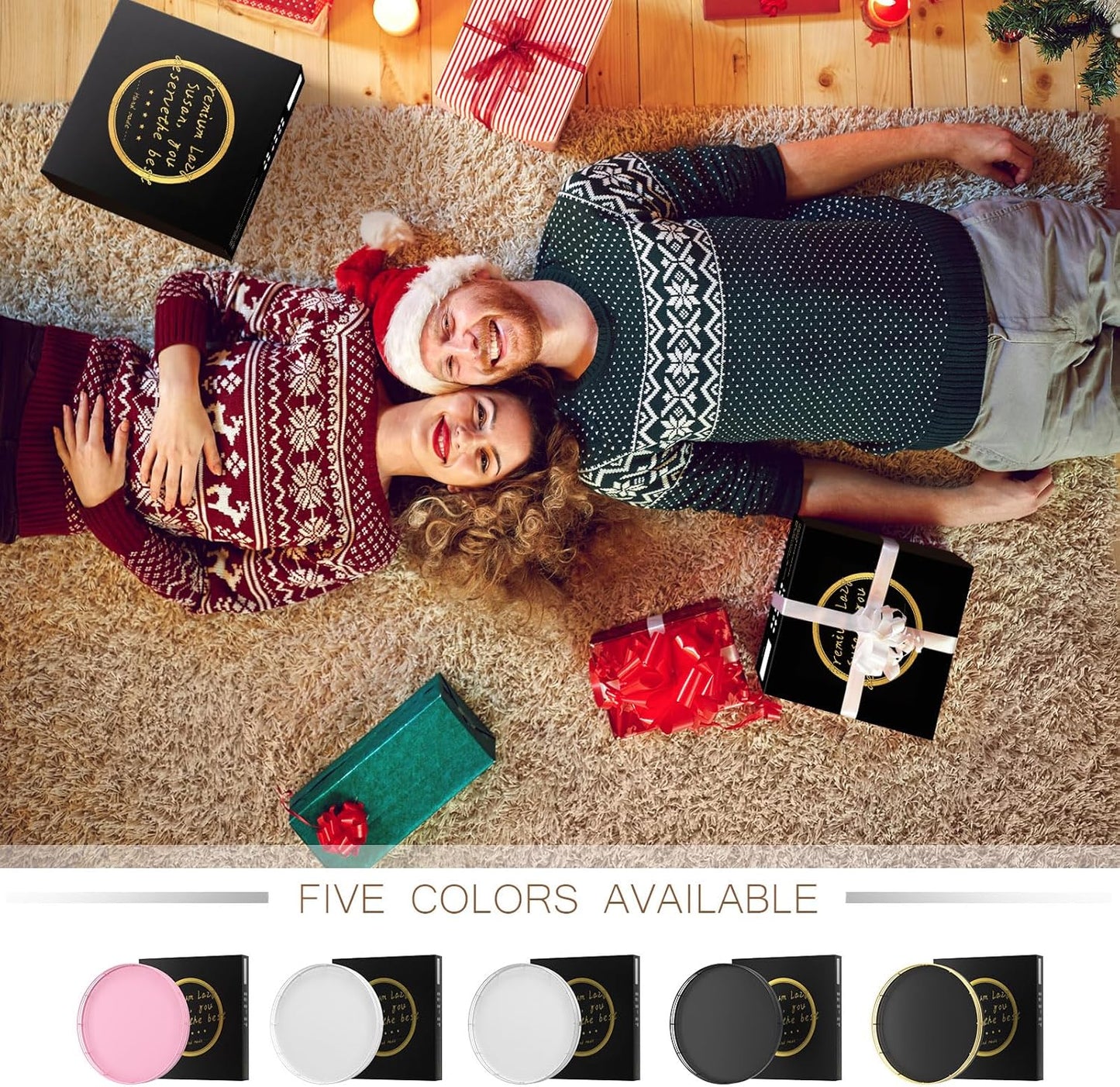 10" Oak Wood Lazy Susan Organizer, Lazy Susan for Cabinet Dining Table Pantry Wood Turntable Organizer Tray for Coffee Table Kitchen Countertop Salt Pepper Spice Organization and Storage Round White