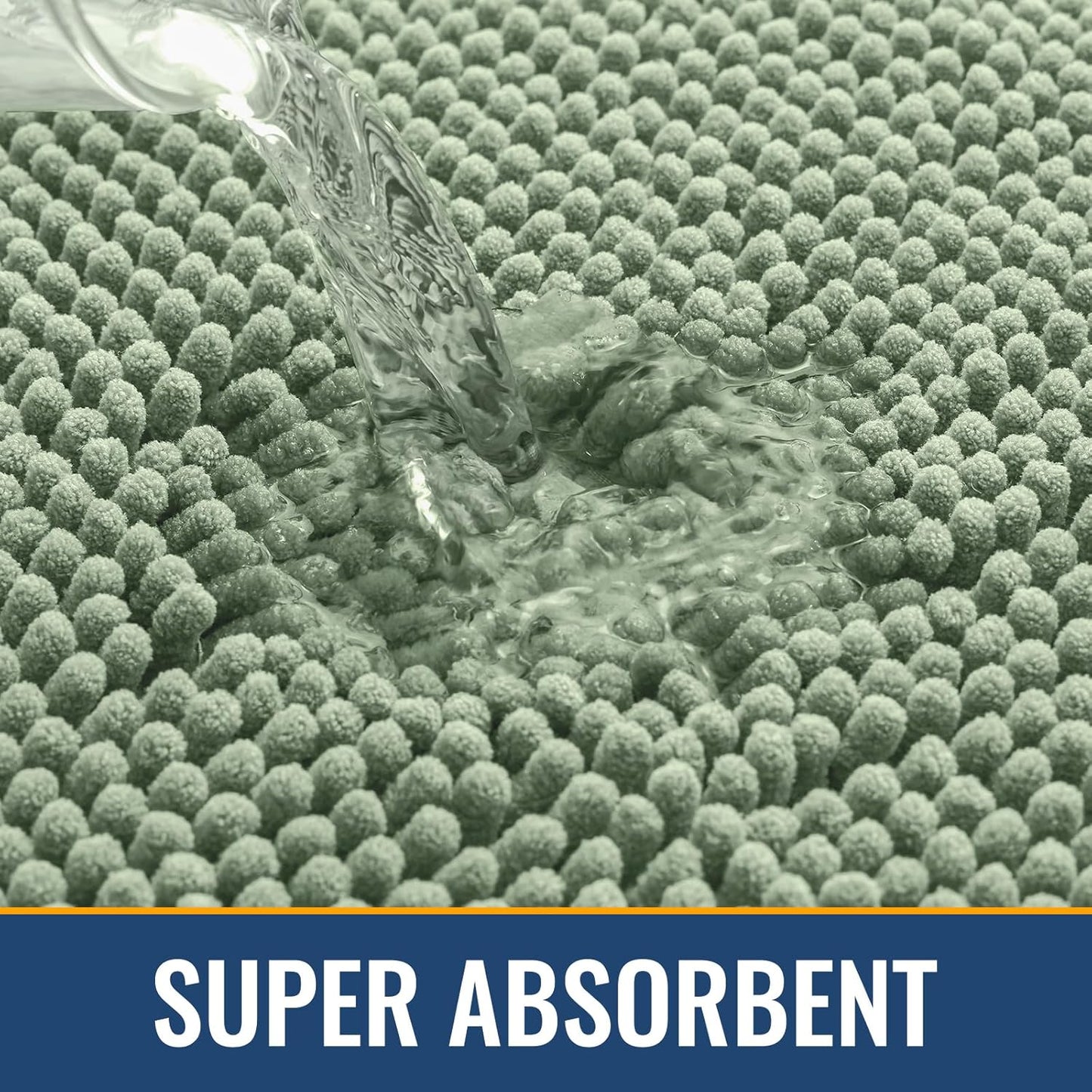 Arotive Bathroom Rugs 24x16, Extra Soft Absorbent Shaggy Chenille Bath Rugs, Machine Washable Rubber Backing Non-Slip Bath Mats for Bathroom Floor Tub and Shower, Home Decor Accessories, Sage Green