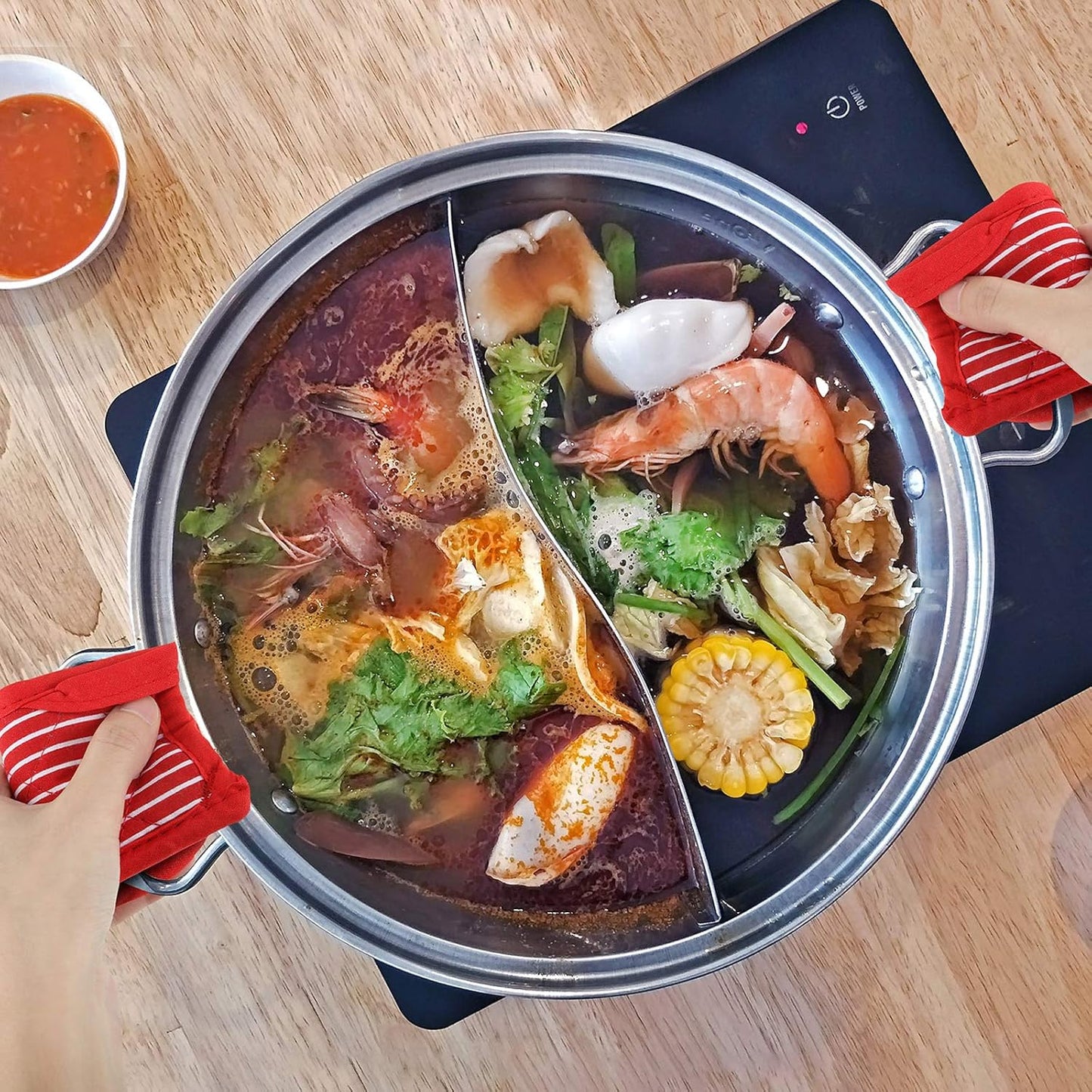 Patelai 4 Pcs Cast Iron Skillet Handle Covers Heat Resistant Pot Handle Covers Non Slip Cotton Pot Sleeves Holder Mitts Machine Washable for Kitchen Baking Cooking Cookwares(Striped Style)