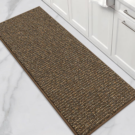 BEQHAUSE Kitchen Runner Rugs 24"x60", Non-Slip Kitchen Mats for Floor, Super Absorbent and Stain Resistant Kitchen Rug, Machine Washable Rugs for Kitchen, Hallway, Laundry & Sink, Brown