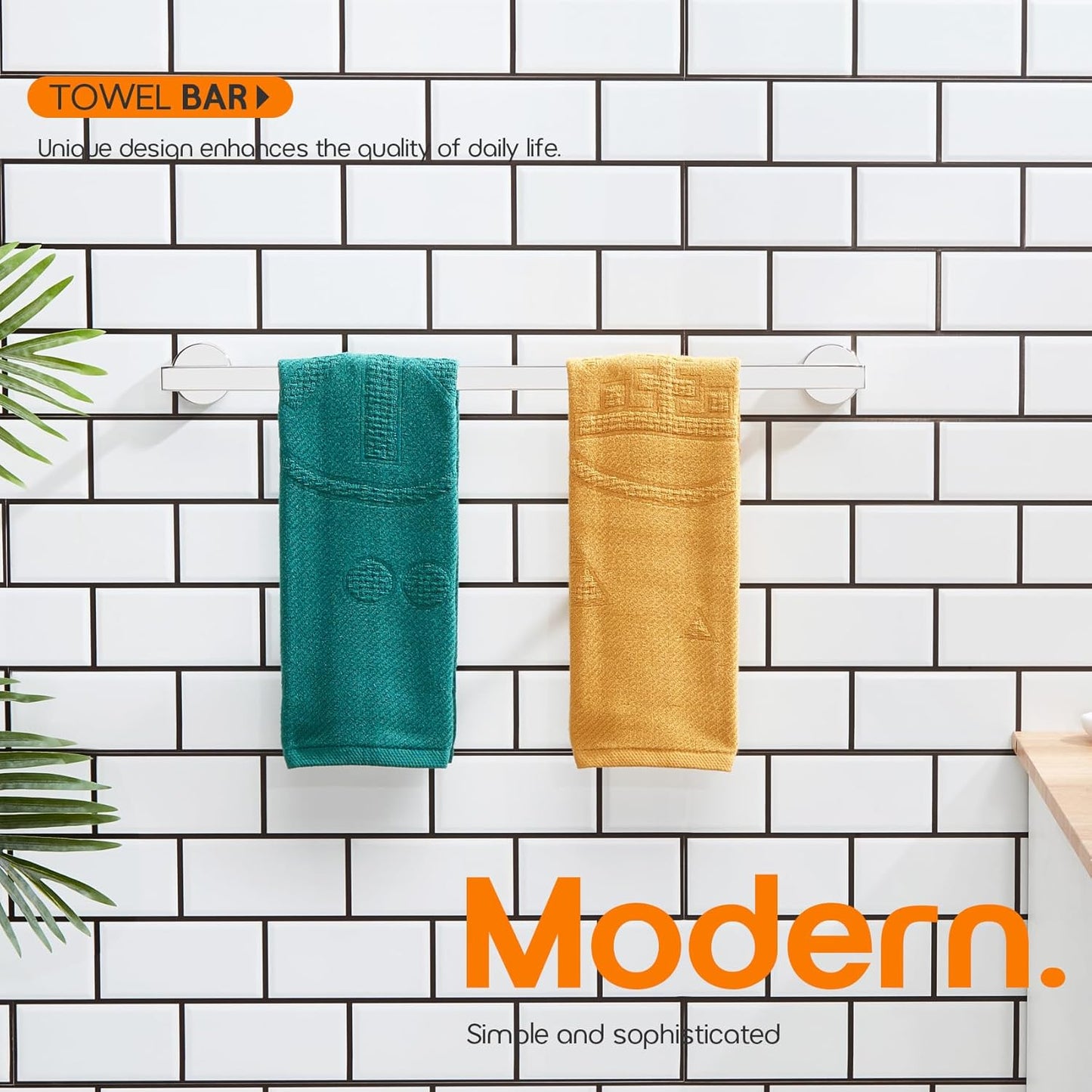 20 Inch Bathroom Towel Bar Bath Towel Rack Kitchen Towel Holder Towel Shelf Wall Mounted SUS304 Stainless Steel Polished Chrome AN4001CH-L20