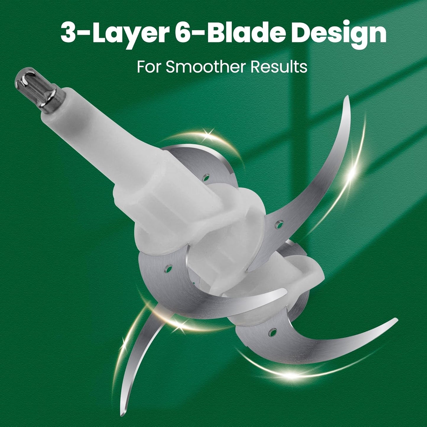 Electric Food Processor Meat Grinder 800W 2x12cups LED Timer Electric Food Chopper Vegetable chopper 3 layers 6 blades for Mincing Puree for home use kitchen aid for pet food,baby food by BUMET