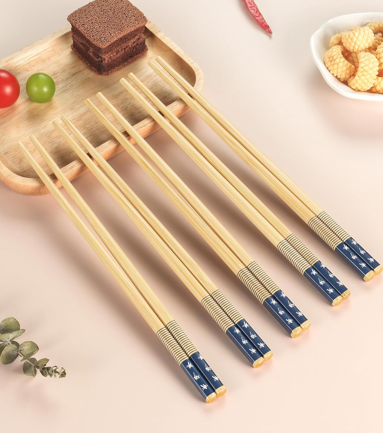 200 Pairs Bamboo Chopsticks Reusable | Dishwasher Safe | Durable | Separated | Bulk | Non slip | - （9.45in）