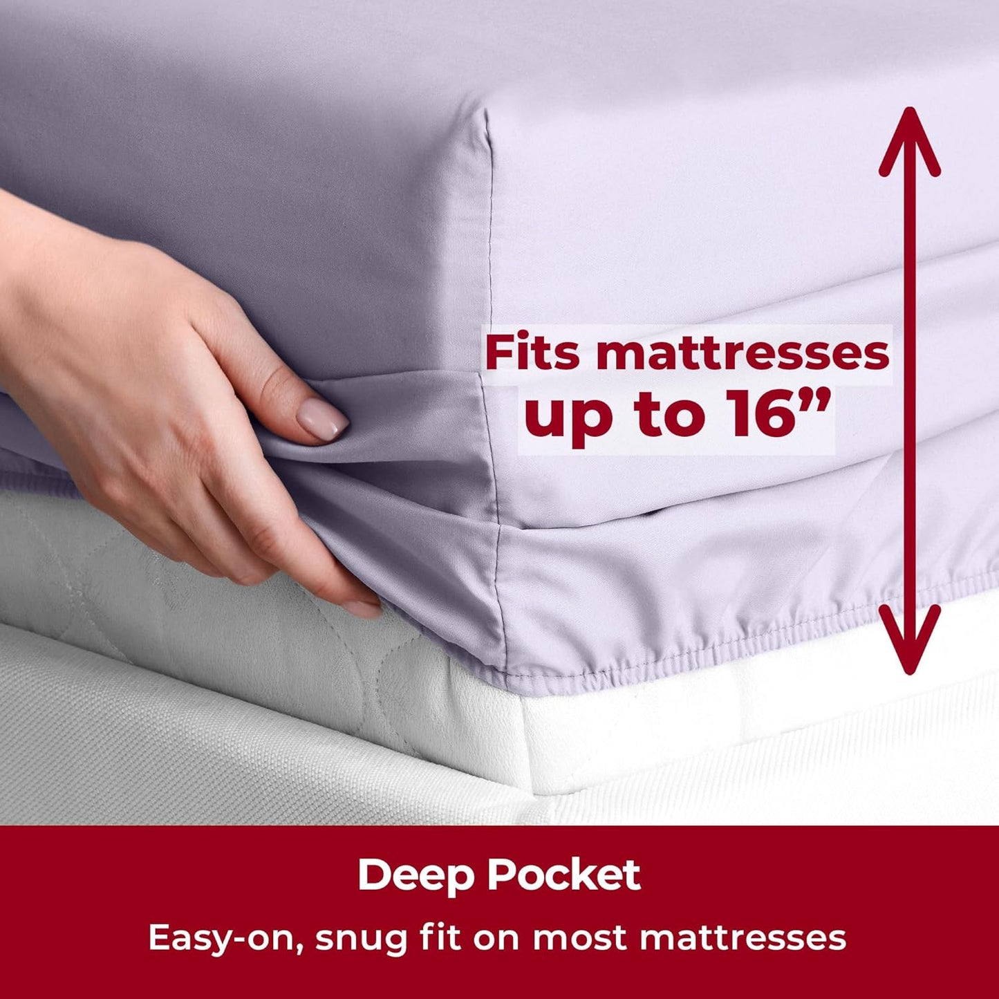 Mellanni Twin XL Sheets Set - 3 PC Iconic Collection Bedding - Hotel Luxury, Extra Soft, Cooling Bed Sheets - Wrinkle, Fade, Stain Resistant (Twin Extra Long, Lavender)