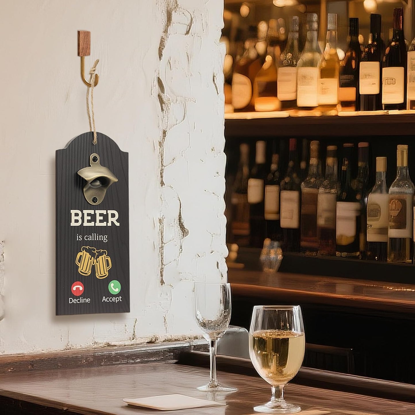 Beer Bottle Opener, Outdoor Bottle Opener wall Mounted, 4.7×11 in for Home Pub, Man Cave, Patio, Kitchen, Gift for Beer Lovers