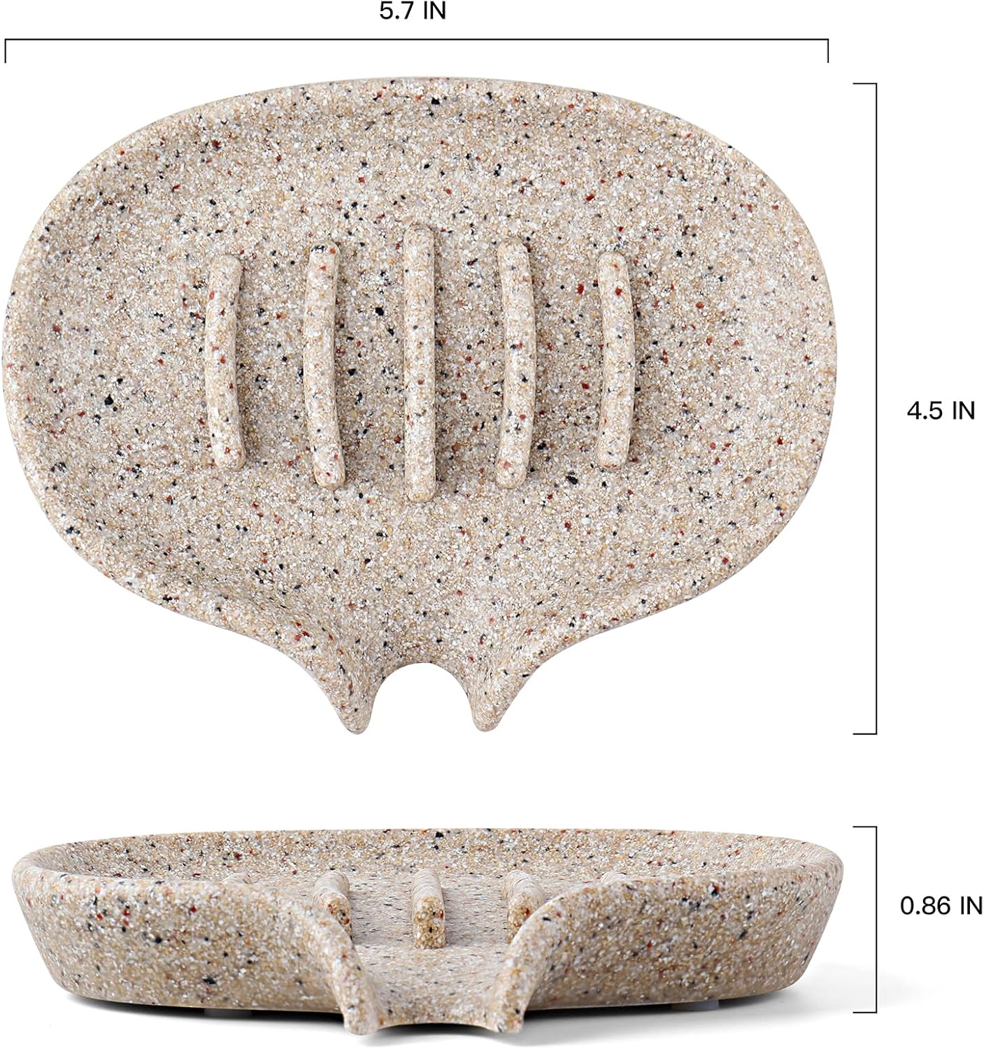 Soap Dish with Drain- Self Draining Bar Soap Holder for Shower, Large Resin Soap Savers Soap Tray Sponge Holder for Kitchen, Bathroom, Bathtub Sink, Linen