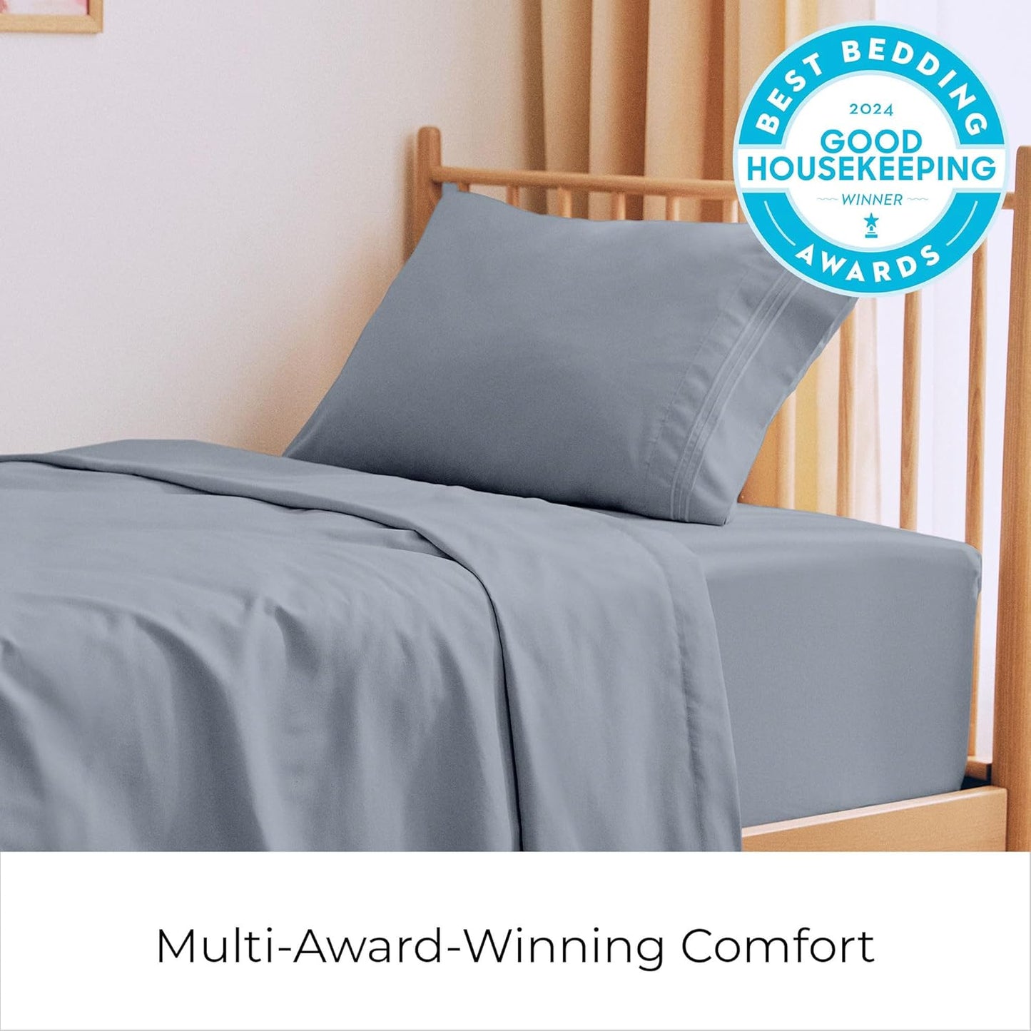 Mellanni Twin Sheets Set - 3 PC Iconic Collection Bedding - Hotel Luxury, Extra Soft, Cooling Bed Sheets - Wrinkle, Fade, Stain Resistant (Twin, Mineral Gray)