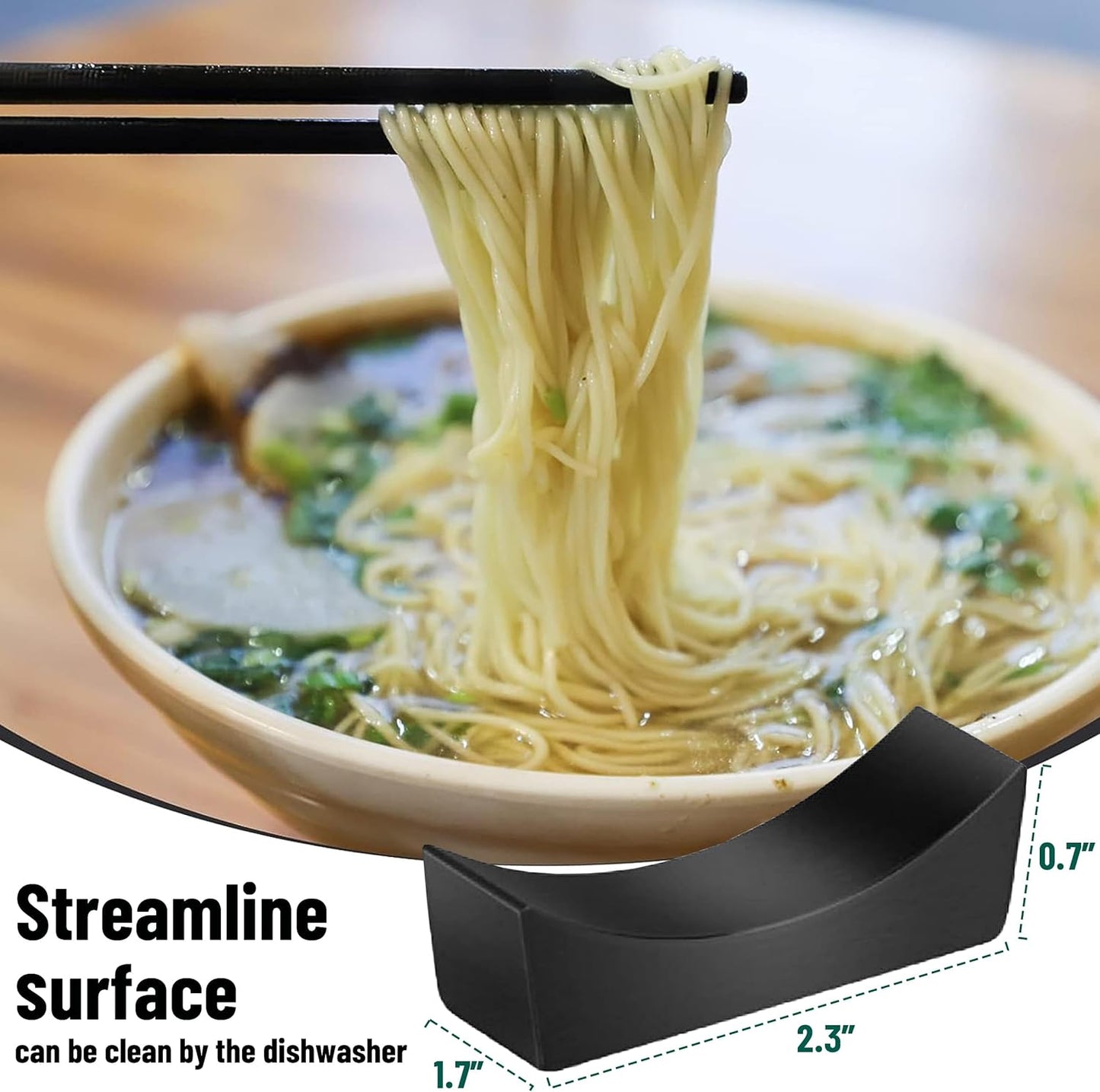 MyLifeUNIT Stainless Steel Chopsticks Rest, Knife Rest and Chopsticks Holder, Set of 4 (Black)