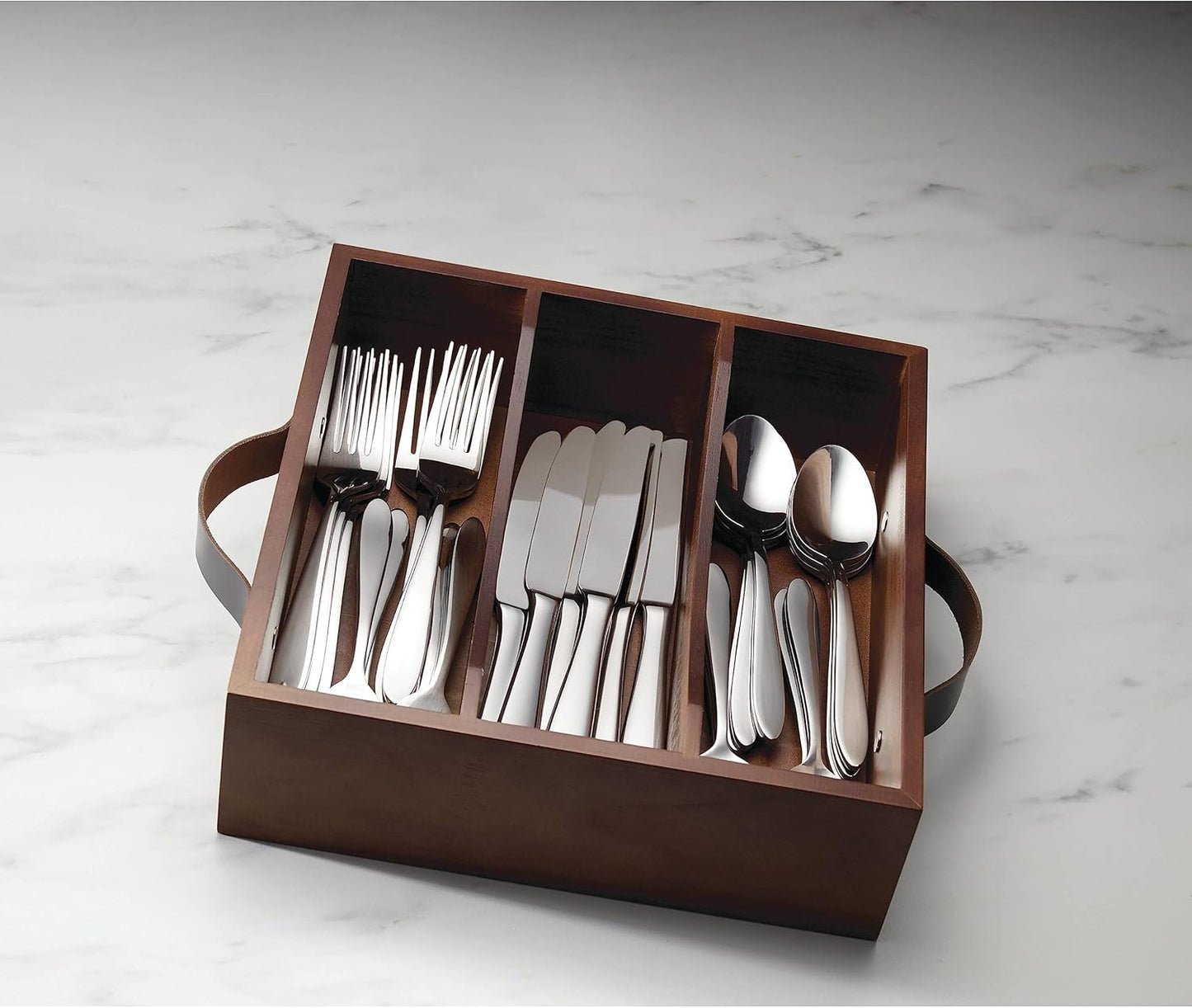 Oneida Mooncrest 30Pc Flatware Set + Caddy, Metallic, 30 Count