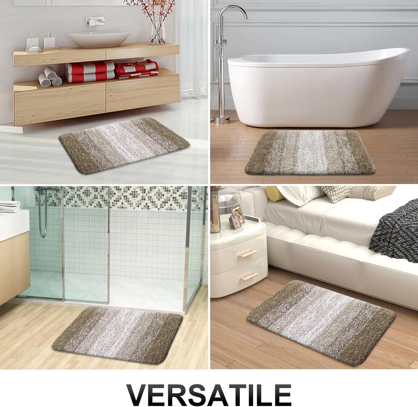 OLANLY Bathroom Runner Rugs 59x20, Extra Soft Absorbent Microfiber Bath Rugs, Rubber Backing, Quick Dry, Machine Washable Bath Mats for Bathroom Floor, Tub and Shower, Home Decor Accessories, Coffee