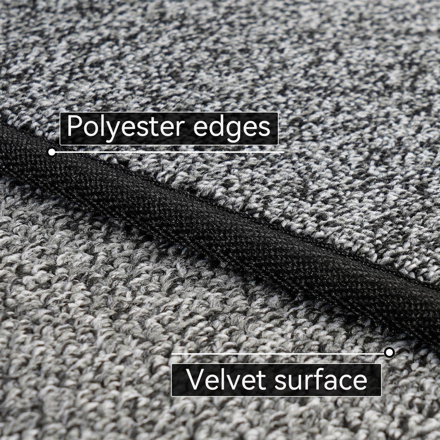 Kitchen Mat Set of 2 PCS, Cushioned Non Slip Rugs for Kitchen Floor, Absorbent Runner Comfort Standing Mats Washable for Kitchen, Office, Home (Black-Velvet, 17.3"x47"+17.3"x30")