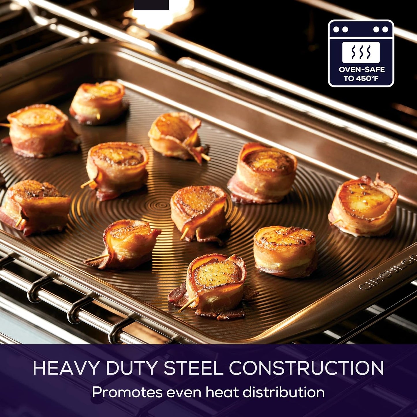 Circulon Nonstick Bakeware Set with Nonstick Cookie Sheet, Bread Pan, Bakings Pan and Cake Pans - 5 Piece, Chocolate Brown