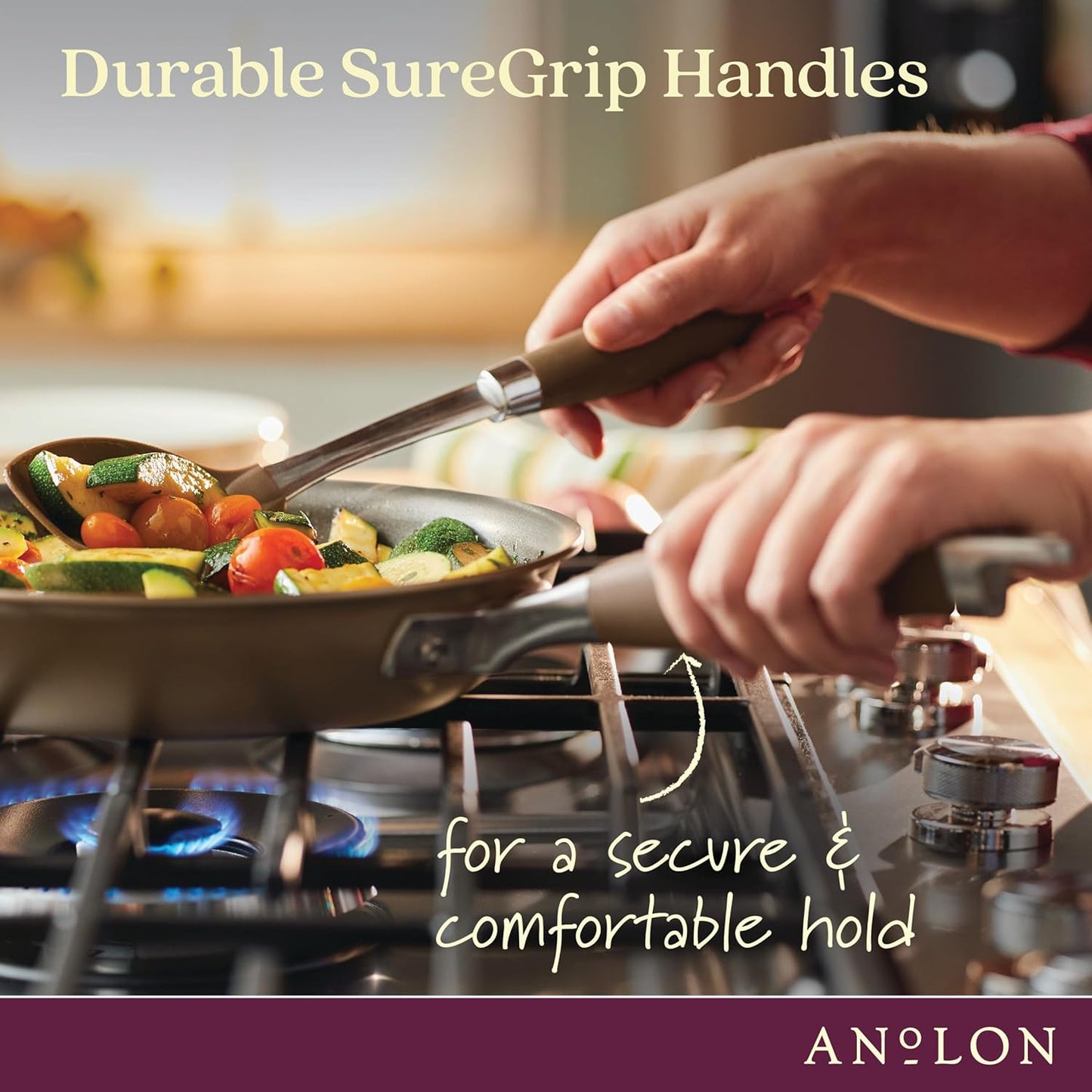 Anolon Advanced Home Hard-Anodized Nonstick Skillets (2 Piece Set- 10.25-Inch & 12.75-Inch, Bronze)