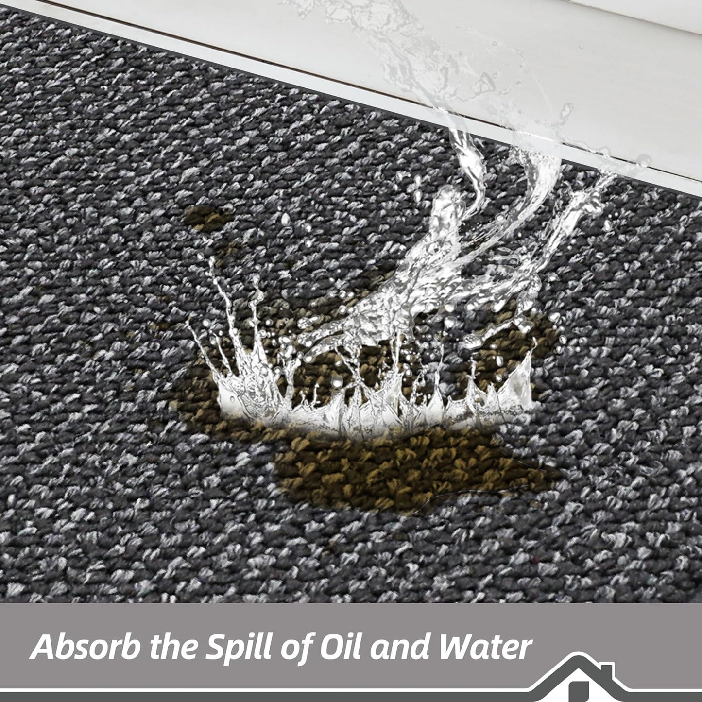 BEQHAUSE Kitchen Rugs and Mats 2PCS, Non-Slip Kitchen Mats for Floor, Absorbent and Stain Resistant Kitchen Runner, Machine Washable Rugs for Kitchen, Laundry & Sink, 20"x32"+20"x48", Charcoal