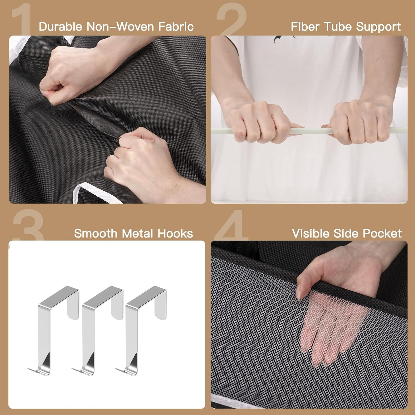 Criusia Shoe Organizer, Over the Door Shoe Organizer for Closet, Hanging Closet Shoe Storage with Large Deep Pockets, Holds Sneakers, Sandals, Boots, Fits 16–24 Pairs, Black