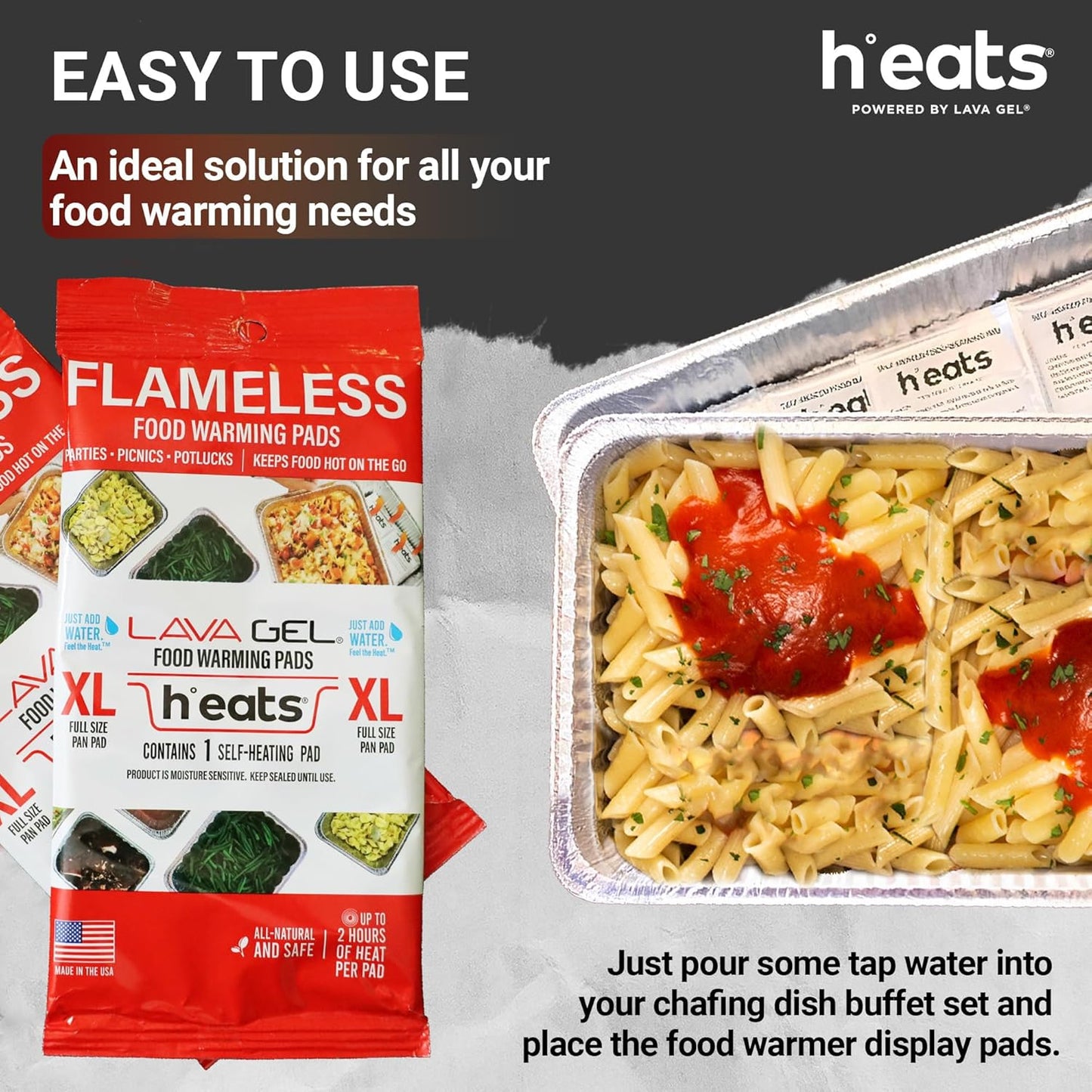 Flameless Food Warming Pads (6 Pack) - Food Warmers for Parties Buffet Disposable - Party Buffet Servers and Warmers for Full Size Pans - Heating Pads for Chafing Dish- Must-Have Catering Supplies