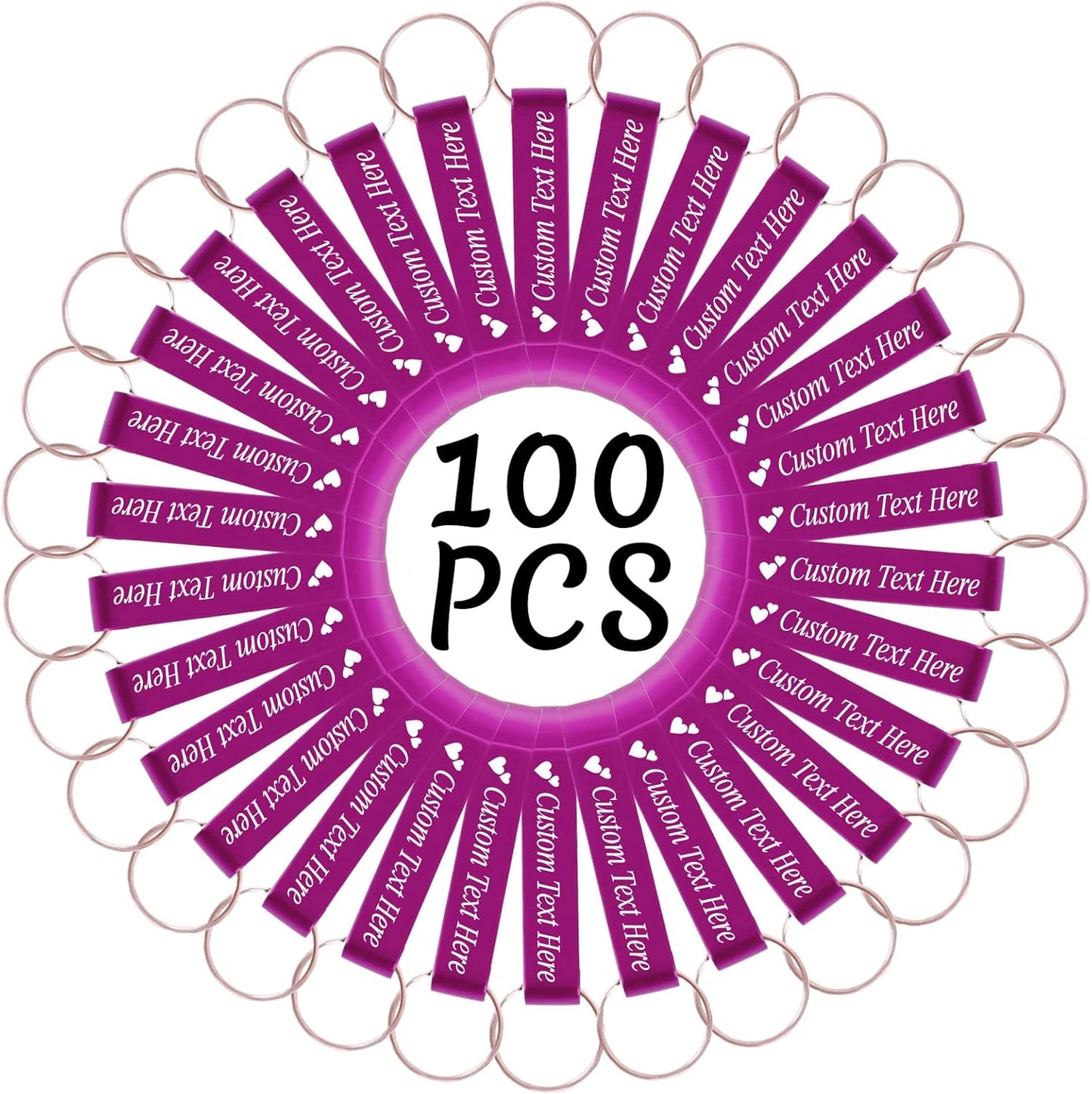 100PCS Personalized Bottle Opener Keychain Bulk Custom Beer Bottle Opener with Logo Text Engraved Wedding Bottle Opener Favors Customized Gifts for Guests Baby Shower Birthday Party-Pink