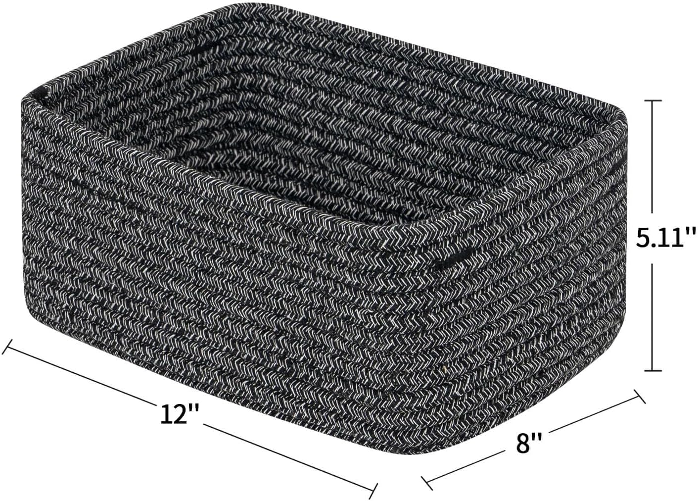 CubesLand Mixed Black Baskets Bins for Organizing,Small Woven Storage Baskets for Shelves,Cute Closet Cube Bins Set 3,Baby Nursery Cube Organizer Toys Basket Bin,Home Decor Organization Bins