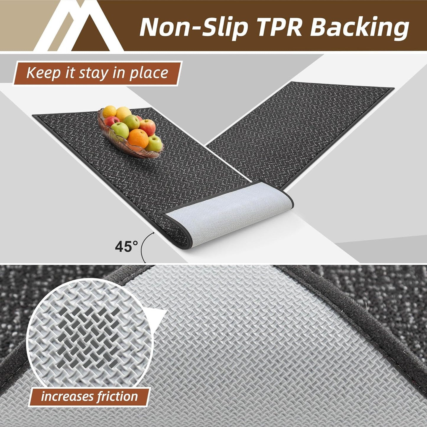 COSY HOMEER-Door-Mat 24"x36" Non Slip Absorbent Entryway Rugs Dirt Trapper Doormats Washable Entrance Mats Low Pile Welcome Floor Mat for Front Back Door and Entry Mats,Dark Grey