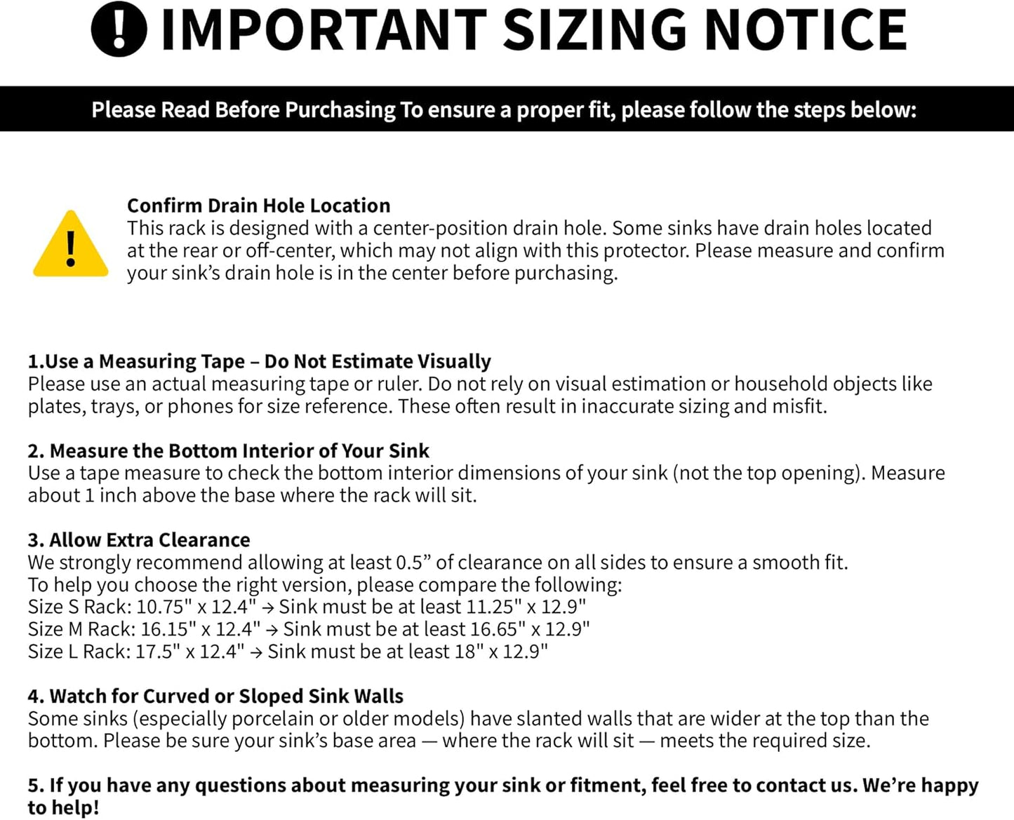 SunnyPoint 304 Stainless Steel Sink Protector Rack – Rust-Resistant Grid for Kitchen Sink Bottom, Scratch Prevention, Drainage Support – Fits Sinks 17.5" x 12.4", Center Drain Hole Required
