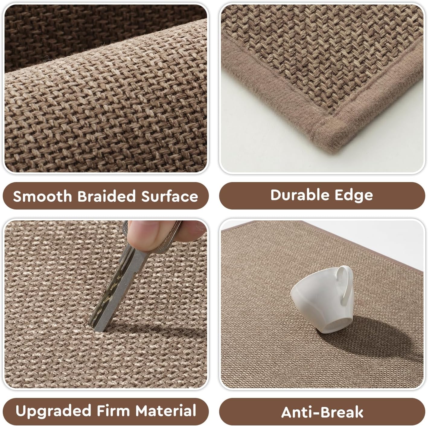 tchdio Kitchen Mats for Floor, Rubber Backed Kitchen Rugs Non Slip Washable, Superior Absorbent Kitchen Runner Rug Easy to Clean, Comfort Kitchen Floor Mat Front of Sink (Tan, 20" × 47")