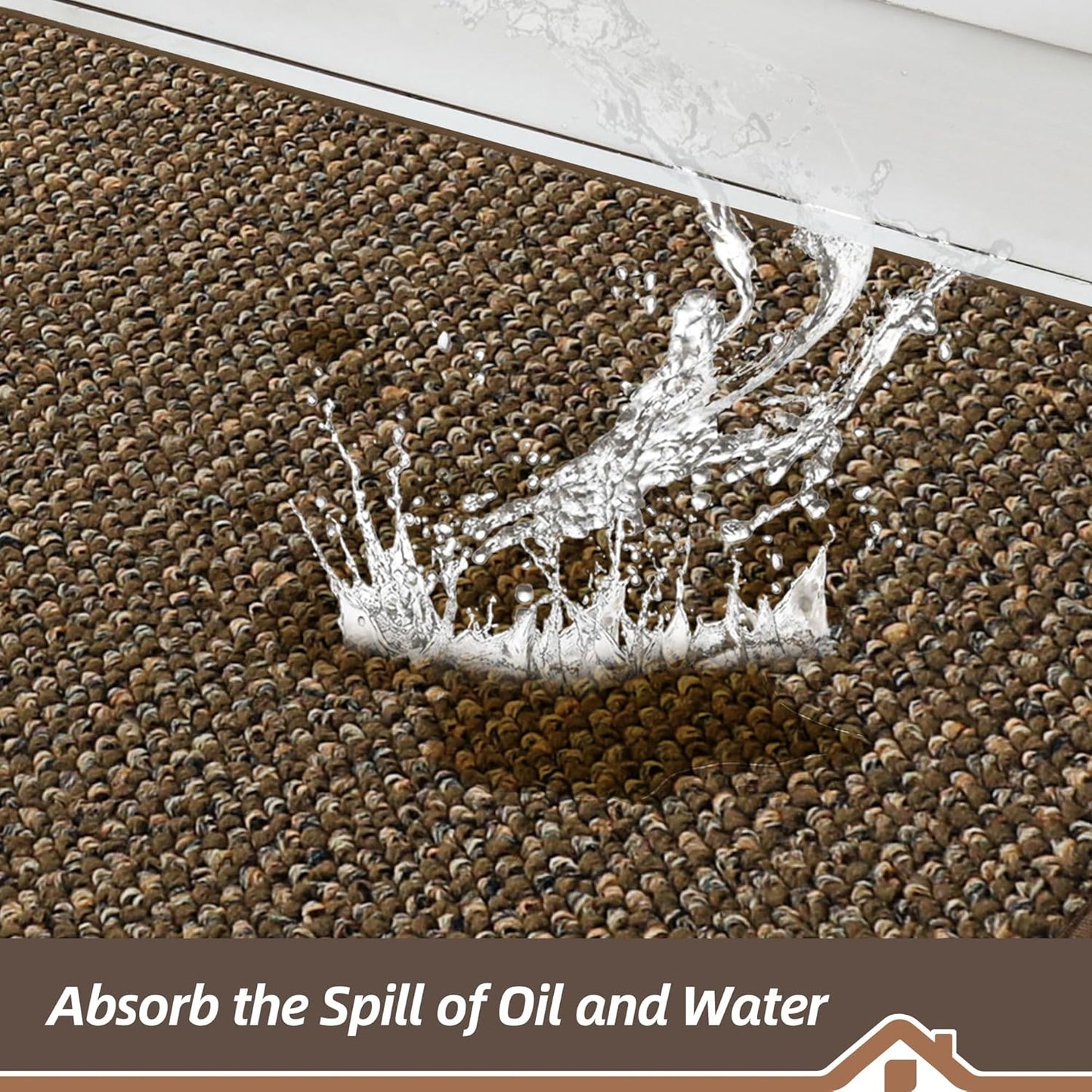 BEQHAUSE Kitchen Rugs and Mats 2PCS, Non-Slip Kitchen Mats for Floor, Absorbent and Stain Resistant Kitchen Runner, Machine Washable Rugs for Kitchen, Laundry & Sink, 24"x36"+24"x60", Brown