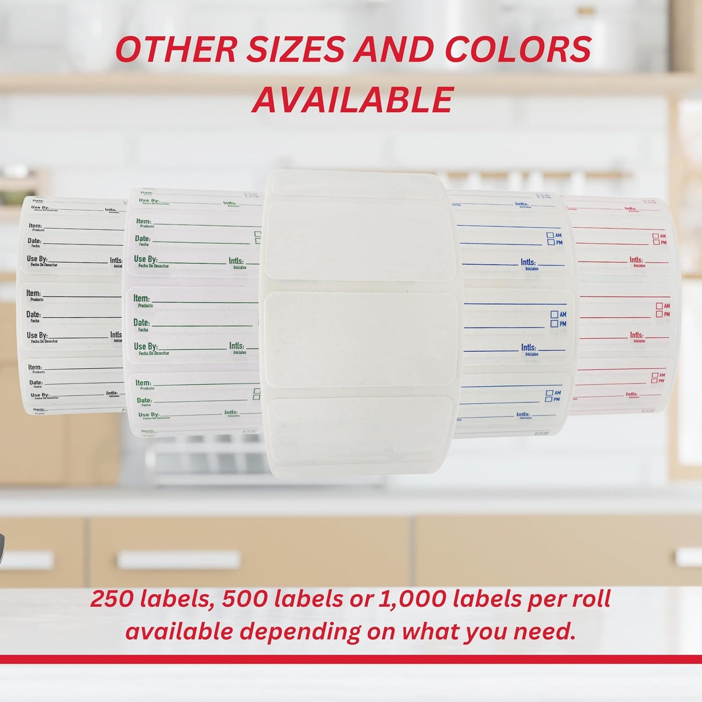 2x3 Dissolvable Food Labels, 500 Label Stickers, Bottle Labels for Storage Bins, Sticker Labels for Food containers, (500, Blue)