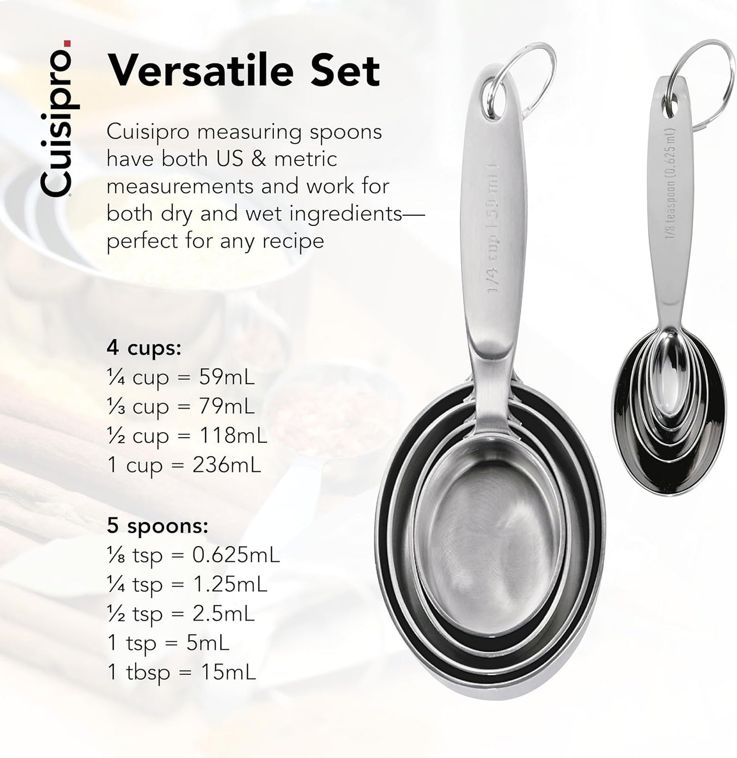 CUISIPRO Measuring Cup & Spoon Set SS