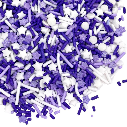 Manvscakes Sprinkles- Edible Cake and Cupcake Sprinkles with Assorted Shapes and Sizes, Purple Sprinkle Mix for Cookies, Ice Cream, Cake and Cupcake Decorating