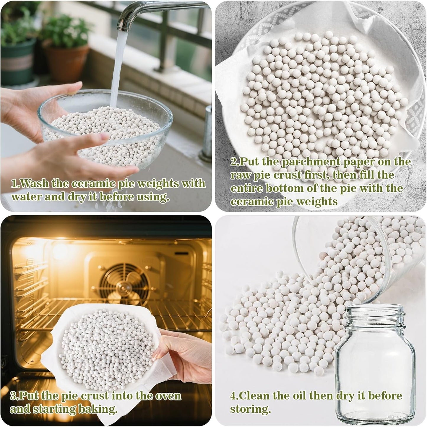 Sukh Pie Weights for Baking - 0.92LB Pie Crust Weights Ceramic Baking Beans for Blind Reusable Natural Ceramic Stoneware Homemade Kitchen Must Have Round Household Steam Oven Stone,0.24 Inch