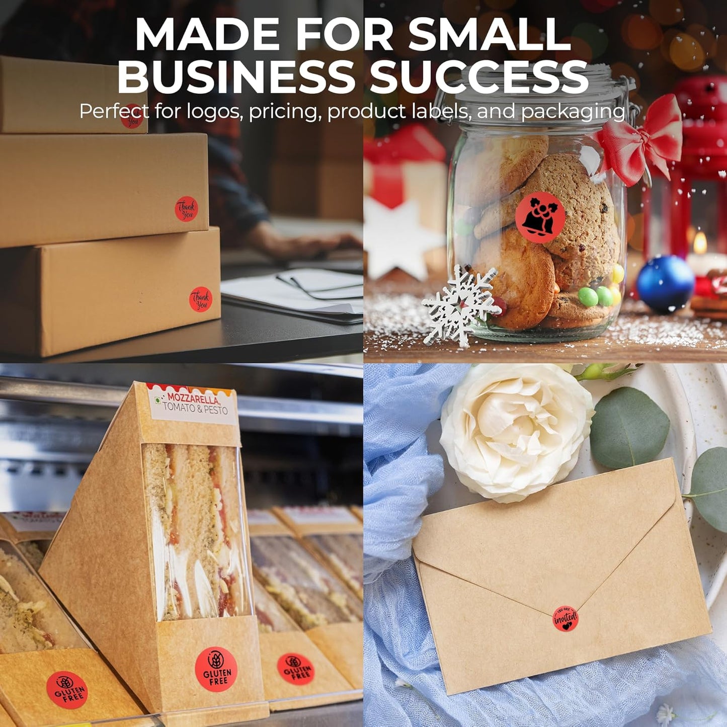 Perco Red 1-Inch Perforated Circle Dot Thermal Sticker Labels — 735 Stickers/Roll, Direct Thermal Printer Compatible—with Permanent Adhesive for Color Coding, Garage Sales, Crafts—Made in USA