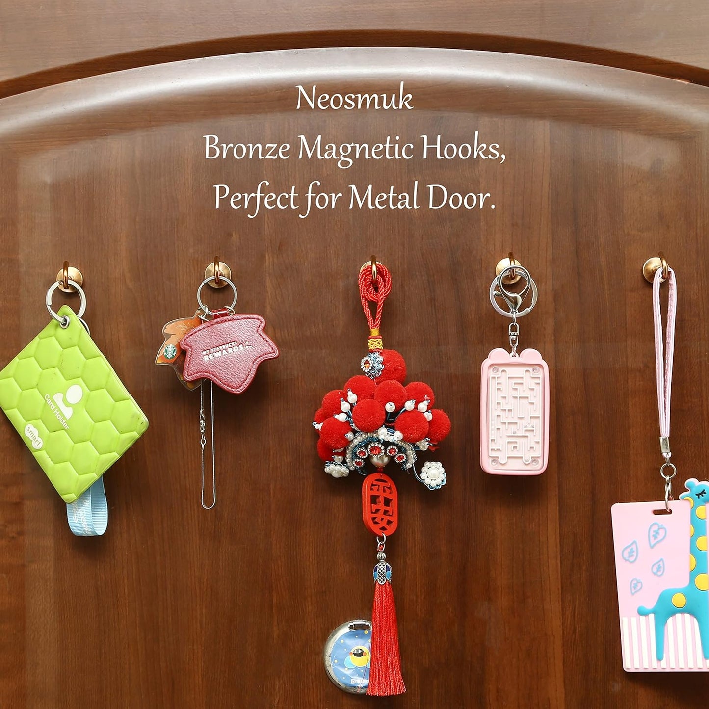 Neosmuk Magnetic Hooks,30lb+ Heavy Duty Earth Magnets with Hook for Refrigerator, Extra Strong Cruise Hook for Hanging, Magnetic Hanger for Cabins, Grill (Bronze, 10 Pack)