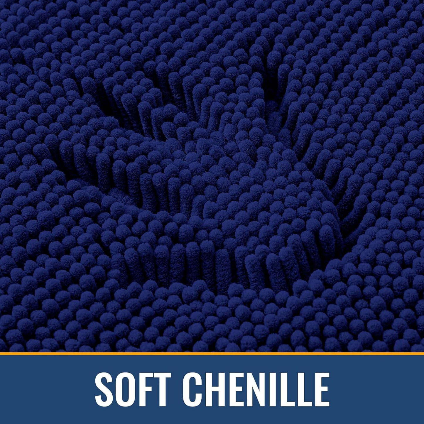 Arotive Bathroom Rugs 30x20, Extra Soft Absorbent Shaggy Chenille Bath Rugs, Machine Washable Rubber Backing Non-Slip Bath Mats for Bathroom Floor Tub and Shower, Home Decor Accessories, Navy