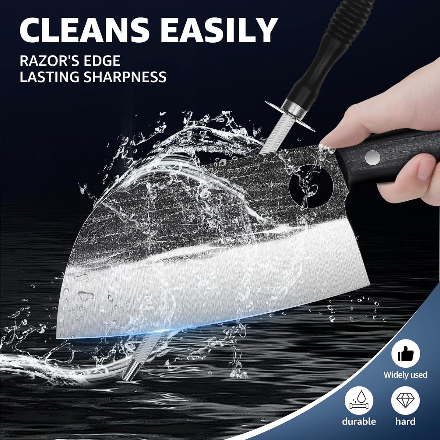 TIVOLI Butcher Knife Set for Meat Cutting, 13Pcs Upgraded High Carbon Steel Hand Forged Kitchen Knife Set with Roll Bag, Viking Chef Knife Set for Kitchen Outdoor BBQ