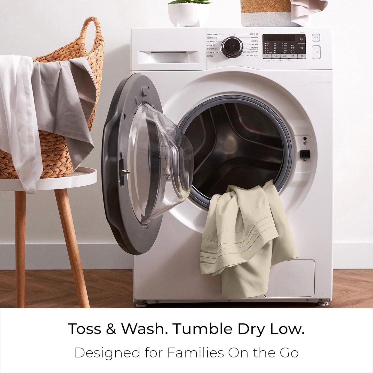 Mellanni California King Sheets Set - 4 PC Iconic Collection Bedding - Hotel Luxury, Extra Soft, Cooling Bed Sheets - Wrinkle, Fade, Stain Resistant (Cal King, Beige)