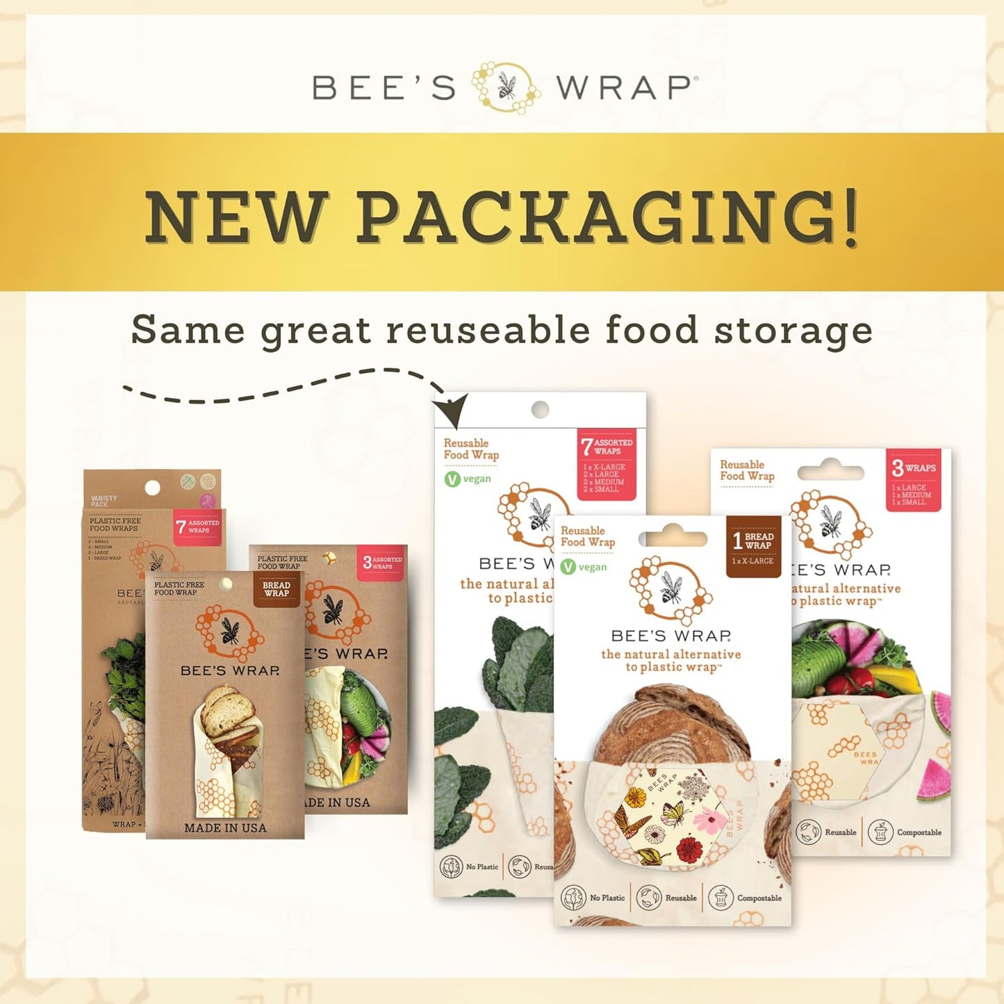 Bee's Wrap Beeswax Wraps for Food - Garden Party Cut to Size 14x52" Wax Paper Roll - Made in USA Reusable Waxed Paper & Bowl Covers - Organic & Eco-Friendly Alternative to Aluminum Foil & Plastic Wrap