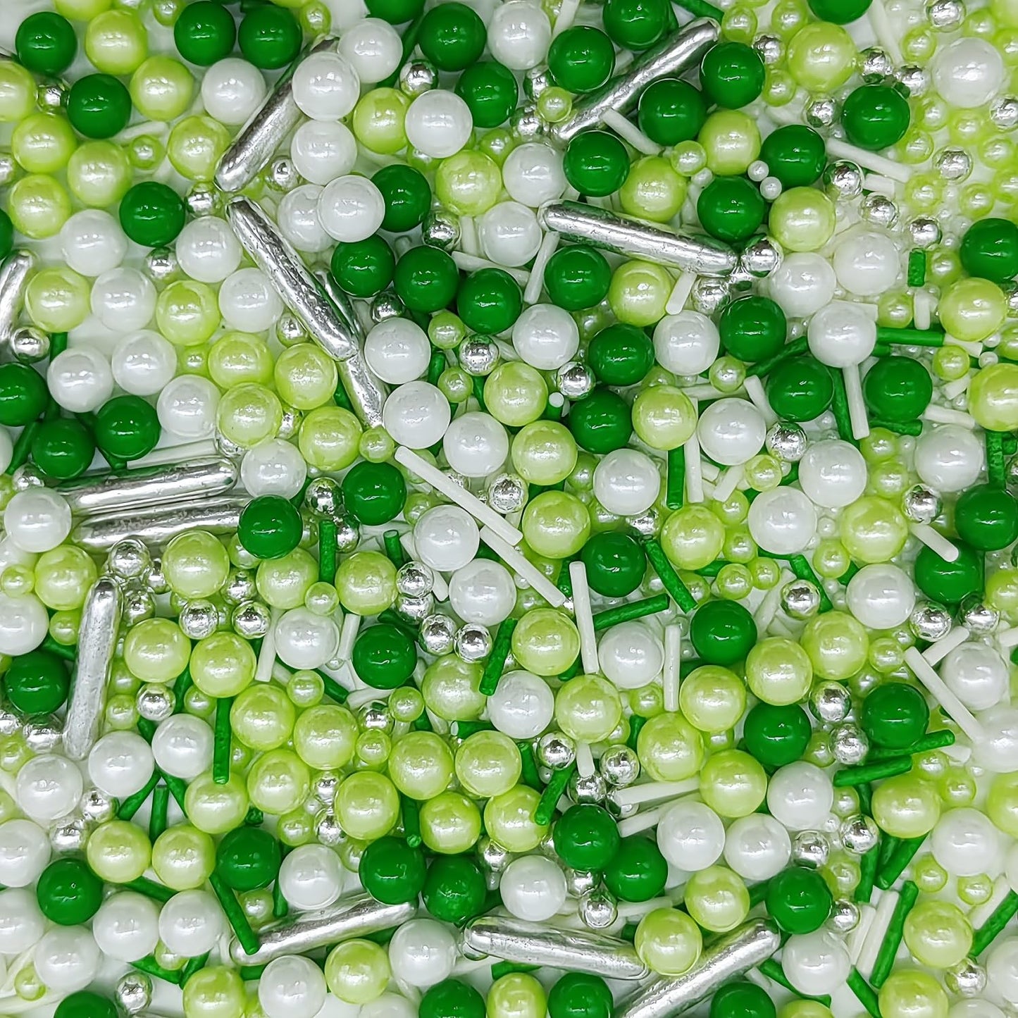 Green Series Sprinkles Candy Mix Size Edible Pearls Cake Decorations Cupcake Toppers Cookie Decorating Perfect for Wedding Party Valentine Halloween Christmas Supplies 4.58OZ