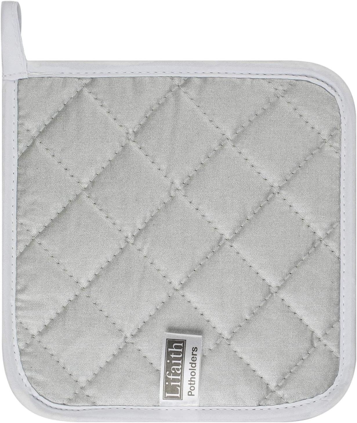 100% Cotton Kitchen Everyday Basic Terry Pot Holder Heat Resistant Coaster Potholder for Cooking and Baking Set of 5 White