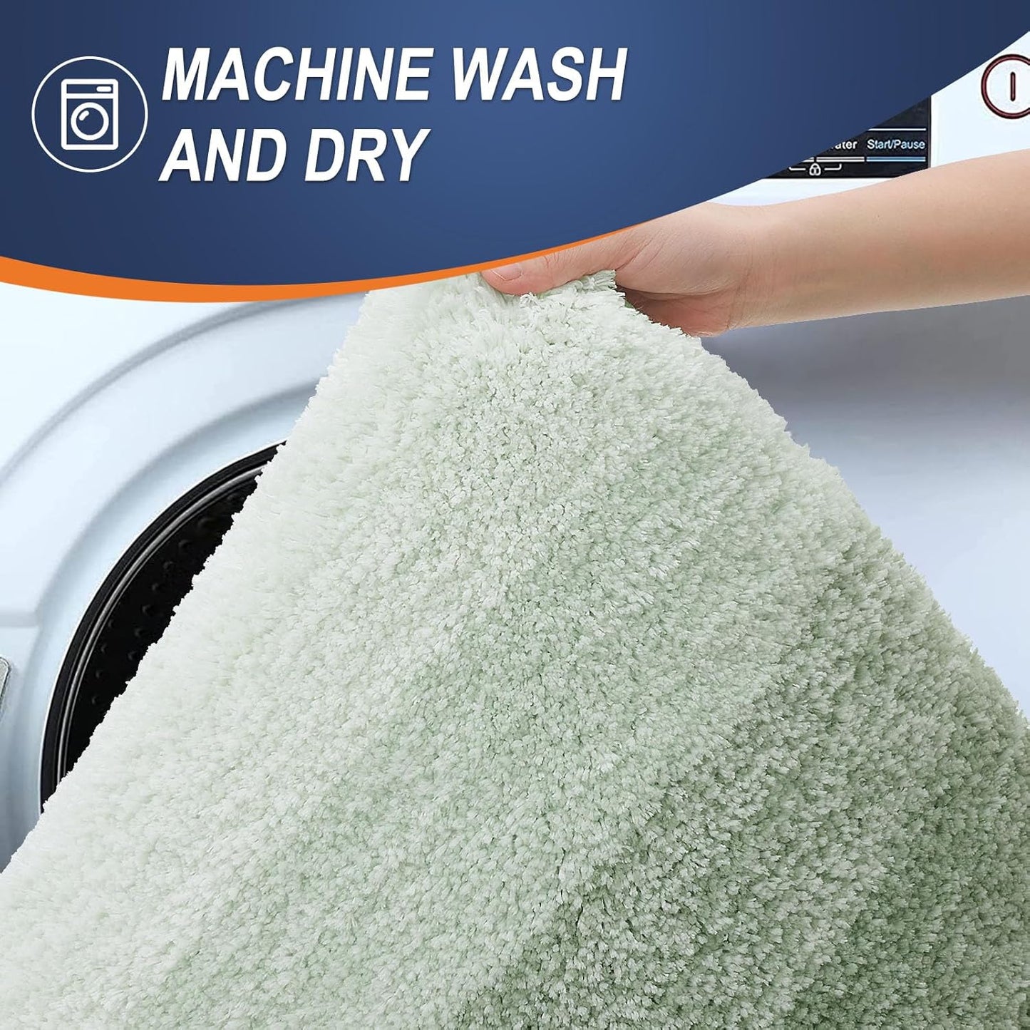 OLANLY Bathroom Runner Rugs 47x24, Extra Soft Absorbent Microfiber Bath Rugs, Rubber Backing, Quick Dry, Washable Bath Mats for Bathroom Floor, Tub and Shower, Home Decor Accessories, Sage Green