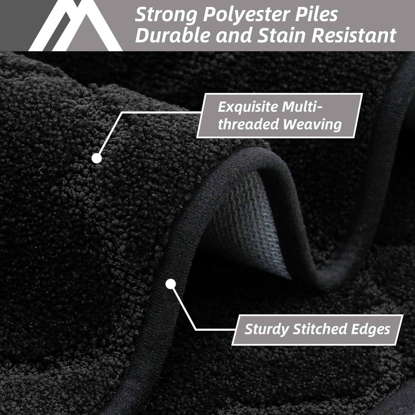 COSY HOMEER Kitchen Rugs Washable Non Slip Kitchen Mats for Floor Absorbent Kitchen Carpet 20" x 32" Soft Rugs for Kitchen,Sink Mat,Entrance,Area Rugs,Black