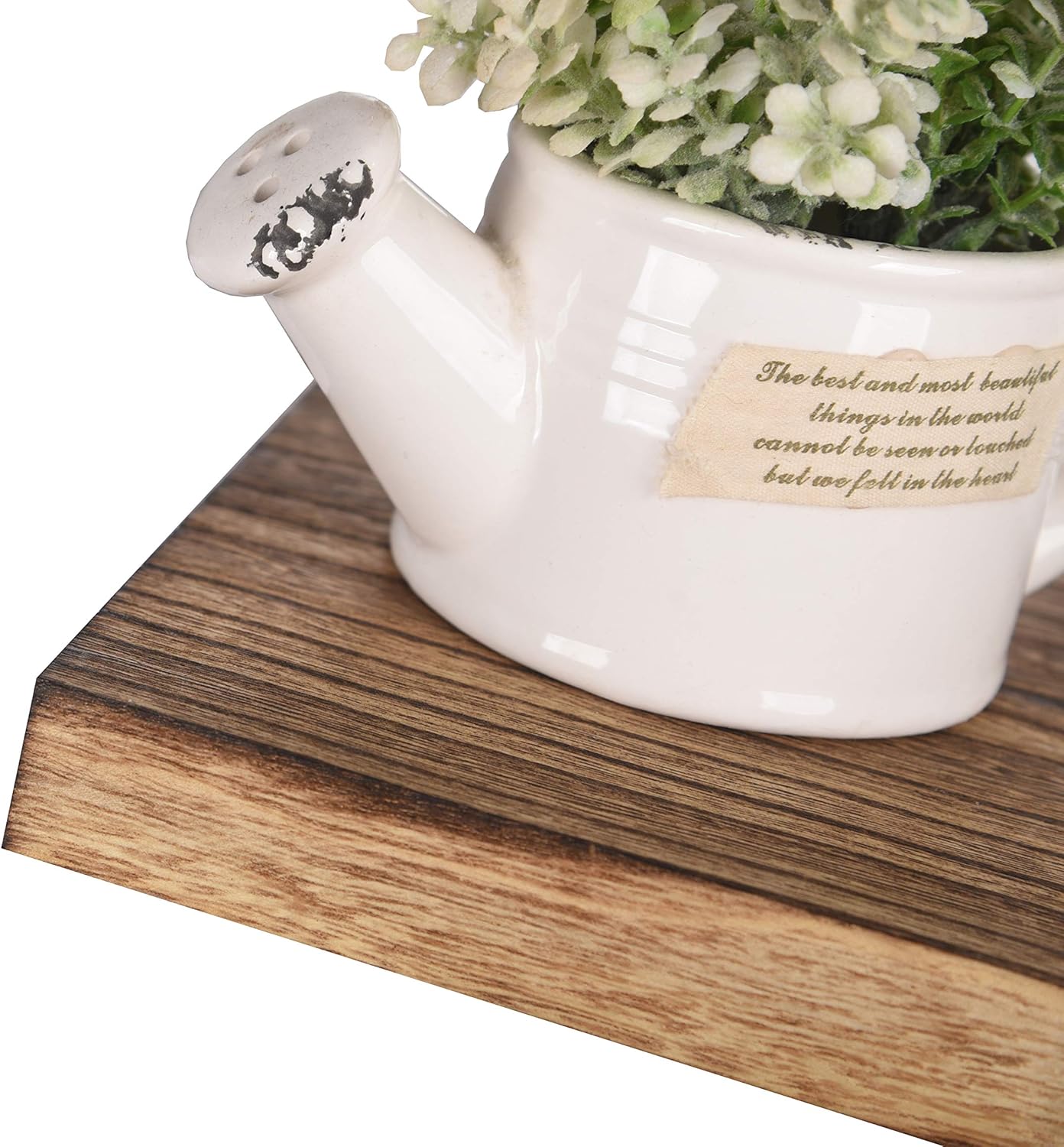 Wood Floating Shelves for Wall, Wooden Wall Shelves for Bedroom, Wall Mounted Shelves for Living Room, Set of 4 Light Brown 16 Inch